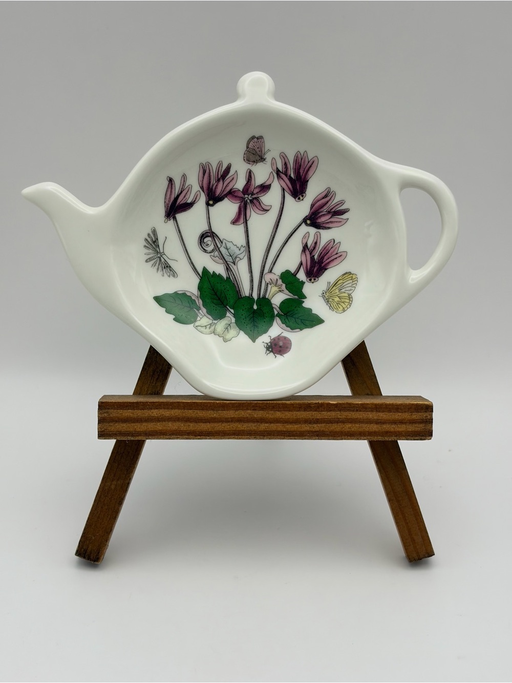 Portmeirion Botanic Garden Cyclamen Tea Bag Caddy/Holder or Spoon Rest